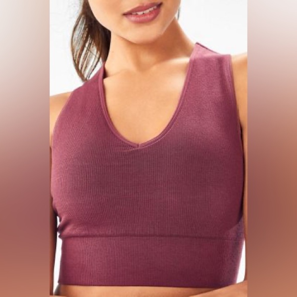 Fabletics Anouk Seamless Soft Bra Small Color Port Wine Mesa Rose